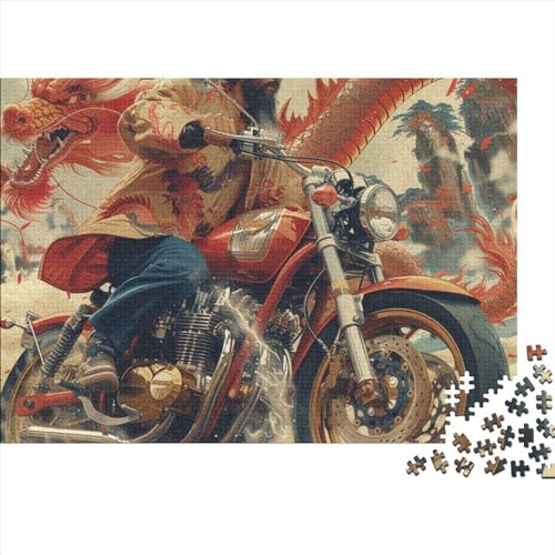 Motorcycle 1000 Teile Puzzle Für Erwachsene Geschicklichkeitsspiel Einzigartiges Farbenfrohes Fast Transportation Impossible Puzzle Geburtstagsgeschenk Für Erwachsene 1000pcs (75x50cm) von JIANQIANG