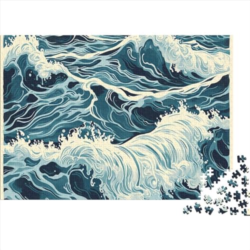 Ocean Wave 1000 Teile Puzzle Für Erwachsene Geschicklichkeitsspiel Stress Abbauen Farbenfrohes The Fluctuation of Liquids Impossible Puzzle Geburtstagsgeschenk Für Erwachsene 1000pcs (75x50cm) von JIANQIANG