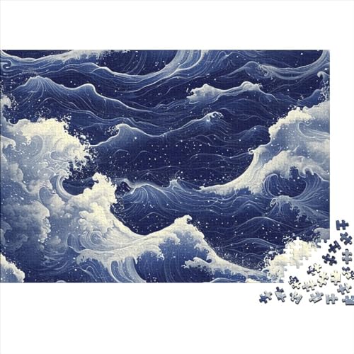 Ocean Wave 1000 Teile Puzzle Für Erwachsene Schwierigkeits Lernspiel Home Dekoration The Fluctuation of Liquids Impossible Puzzle Geburtstagsgeschenk Für Erwachsene 1000pcs (75x50cm) von JIANQIANG