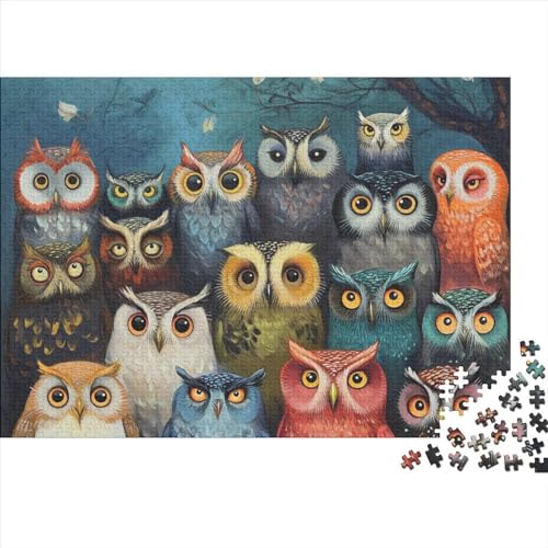 Owl 1000 Teile Puzzle Für Erwachsene Geschicklichkeitsspiel Lernspiel Spielzeug Geschenk Nocturnal Animals Impossible Puzzle Geburtstagsgeschenk Für Erwachsene 1000pcs (75x50cm) von JIANQIANG