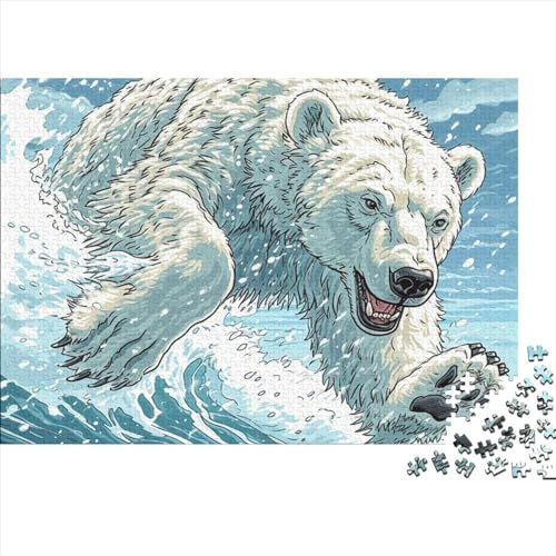 Polar Bear 1000 Teile Puzzle Für Erwachsene Geschicklichkeitsspiel Stress Abbauen Home Dekoration A Robust Animal Impossible Puzzle Geburtstagsgeschenk Für Erwachsene 1000pcs (75x50cm) von JIANQIANG