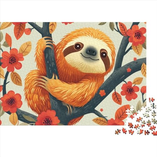 Sloth 300 Teile Puzzle Für Erwachsene Geschicklichkeitsspiel Stress Abbauen Home Dekoration Animals Living on Trees Impossible Puzzle Geburtstagsgeschenk Für Erwachsene 300pcs (40x28cm) von JIANQIANG