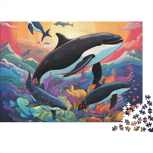 Whale 1000 Teile Puzzle Für Erwachsene Herausforderndes Einzigartiges Home Dekoration Thermostatic Marine Organisms Impossible Puzzle Geburtstagsgeschenk Für Erwachsene 1000pcs (75x50cm) von JIANQIANG