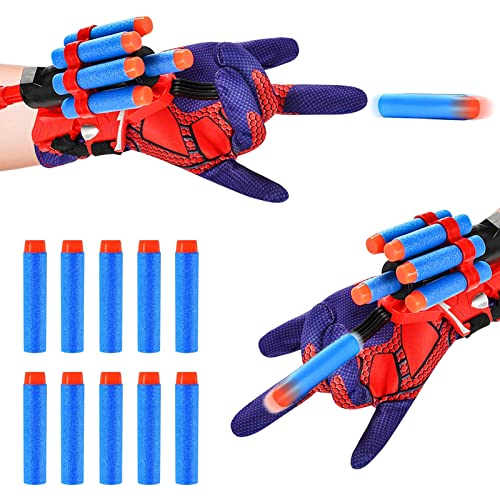 JIASHA 2 Set Launcher Handschuh, Kids Spiderm Hero Handschuhe Spiderm Launcher Handschuhe Launcher Handschuh Spielzeug Held Launcher Spiderm Handschuhe Requisiten Geschenk für Kinder Fans (B) von JIASHA