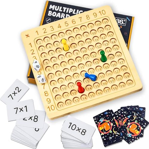 Multiplikationstafel, Multiplikationsbrett 1x1 Hölzerne Multiplikation Montessori Multiplikation 1-100 Zähltablett Kinderzählspielzeug,Für Kinder Lernspielzeug Geschenk,Lernen Leichtgemacht von JIASHA