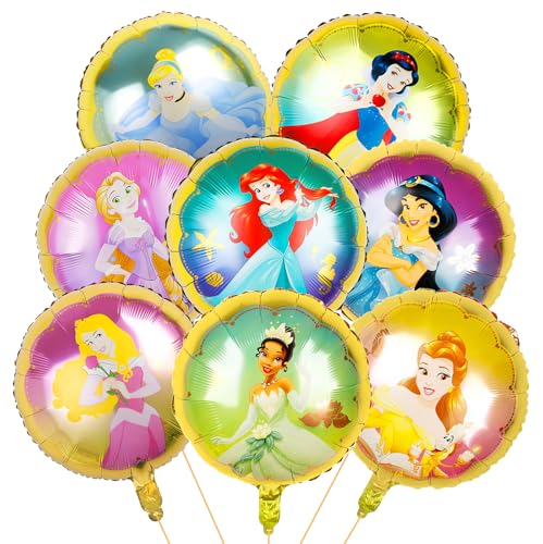 JIASHA Prinzessin Luftballons, 8 Stücke Geburtstag Luftballons Mädchen, 8pcs Prinzessin Geburtstag Deko, Prinzessin Luftballons Geburtstagsfeier für Babyparty Deko Mädchen Partydekorationen(B) von JIASHA