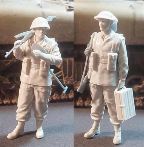 JICHENJIAN 1/35 WWII European Soldier Resin Model Kit Unbemalt und unmontiert Soldier Resin Model Kit (2-Personen)//G7I7O4 von JICHENJIAN