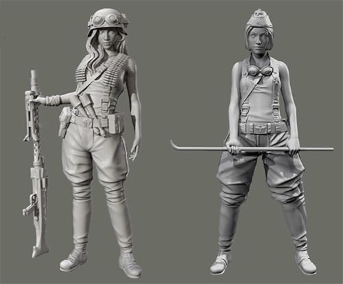 JICHENJIAN 1/35 WWII Female Soldier Resin Model Kit Unbemalt und unmontiert Soldier Resin Model Kit (2-Personen)//Z9s3h1 von JICHENJIAN