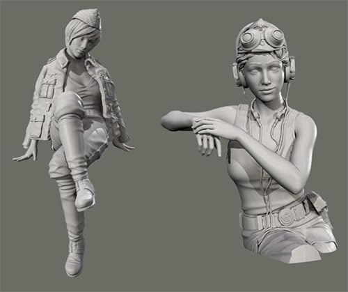 JICHENJIAN 1/35 WWII Female Soldier Resin Model Kit Unbemalt und unmontiert Soldier Resin Model Kit (2-Personen)//Z9s3h3 von JICHENJIAN