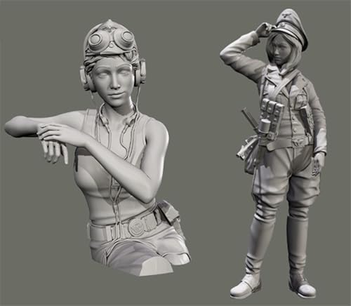 JICHENJIAN 1/35 WWII Female Soldier Resin Model Kit Unbemalt und unmontiert Soldier Resin Model Kit (2-Personen)//Z9s3h4 von JICHENJIAN