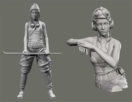 JICHENJIAN 1/35 WWII Female Soldier Resin Model Kit Unbemalt und unmontiert Soldier Resin Model Kit (2-Personen)//Z9s3h7 von JICHENJIAN