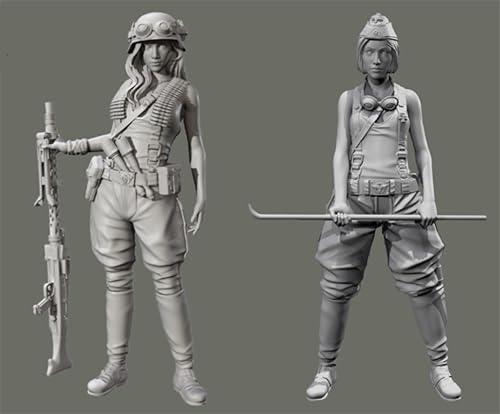 JICHENJIAN 1/35 WWII Soldatinnen Bausatz aus Resin Unbemalt und unmontiert Resin Modell (2 Personen) //Q9F3g1 von JICHENJIAN