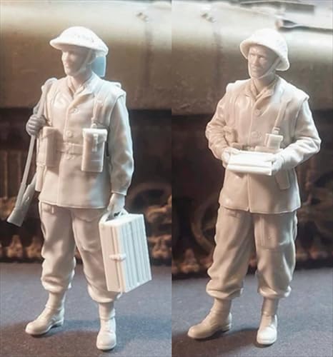 JICHENJIAN 1/35 WWII Soldier Resin Soldier Kit Unbemalt und unmontiert Resin Modell (2 Personen) //Q9F4g2 von JICHENJIAN