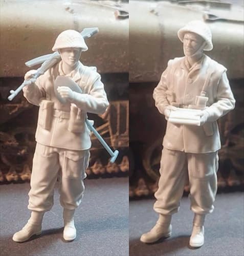 JICHENJIAN 1/35 WWII Soldier Resin Soldier Kit Unbemalt und unmontiert Resin Modell (2 Personen) //Q9F4g4 von JICHENJIAN