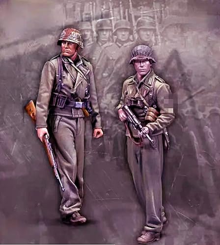 JICHENJIAN 1/35 WWII Soldier Resin Soldier Kit Unbemalt und unmontiert Resin Modell (2 Personen) //Q9F4g8 von JICHENJIAN