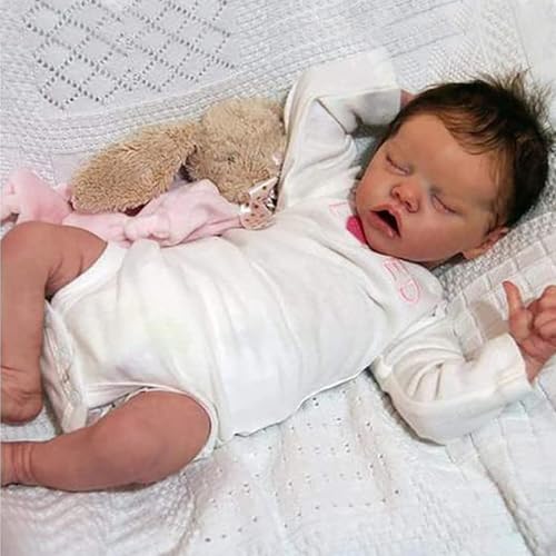 JIEBOTE Reborn Baby Puppen 22 Zoll 55cm Reborn Realistische Puppe mit Silikon Gliedmaßen und Baumwolle Körper von JIEBOTE