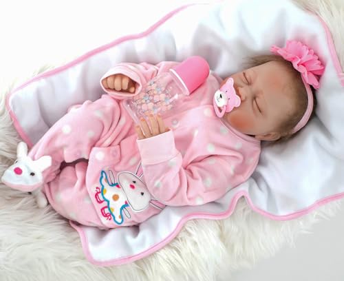 JIEBOTE Reborn Puppen 22 Zoll 55cm Reborn Baby Puppen Realistisch Neugeborenes Baby Puppen Weicher Körper von JIEBOTE