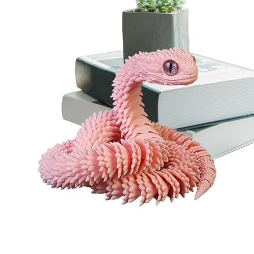 JIEBWCHA 3D-gedrucktes Schlangenspielzeug, artikuliertes Schlangenmodell, 3D-Tiermodell-Ornamente, Kreatives bewegliches Schlangenspielzeug, Tiermodell für Schlafzimmer, Arbeitszimmer, Wohnzimmer von JIEBWCHA