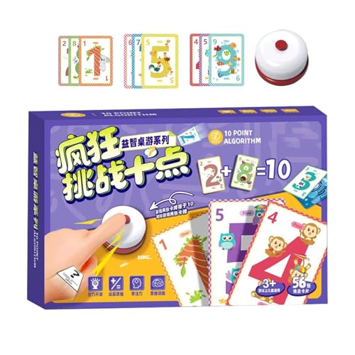 JIEBWCHA Brettspiel für Familienkarten, Familienkartenspiel für Kinder - Fun Math Card Puzzle Brettspiel,Additionsstrategie -Spielsachen, Bildungsaktivitäten, Klassenzimmerversorgungen für Kinder ab 3 von JIEBWCHA