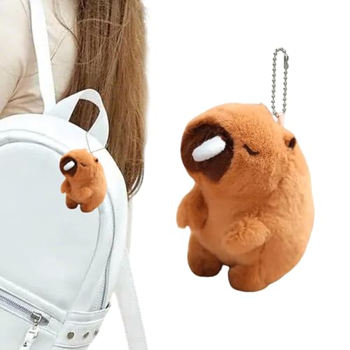 JIEBWCHA Capybara Stofftier, Capybara Anhänger - Süße Capybara Stofftierpuppen | Capybara Plüsch-Schlüsselanhänger, Stofftier-Schlüsselanhänger, Rucksack-Schlüsselanhänger, Anhänger für Mädchen von JIEBWCHA