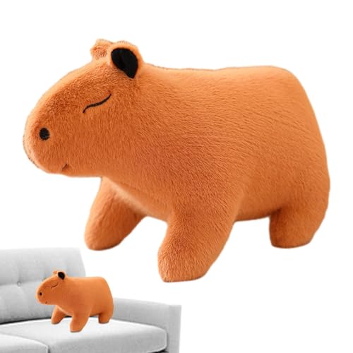 JIEBWCHA Capybara Stofftier, Capybara Plüschpuppe,10 Zoll Capybara Spielzeug | Weicher, gemütlicher Schlafbegleiter, Plüschspielzeug für Kinder, und Autodekoration von JIEBWCHA