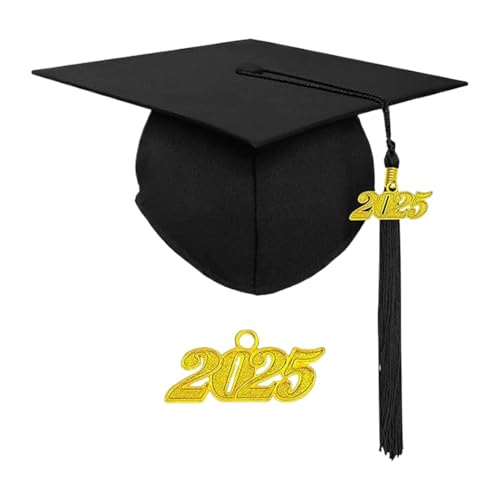 JIEBWCHA Grad Caps, Adult Graduation Cap,Bequeme verstellbare, atmungsaktive Junggesellenkappen mit Jahrplatte | Kleideraccessoire -Foto -Requisiten, Abitur -Souvenirs für Schulversammlungen, Cosplay von JIEBWCHA