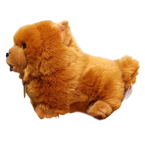 JIEBWCHA Große Chow Chow Plüschhundepuppe, Simulation Chow Chow Plüschtier, Brown Chow Chow Plüsch Stofftier Hund Puppe, 30cm Plüsch Hundespielzeug, Niedlich Chow Chow Spielzeug Plüsch von JIEBWCHA