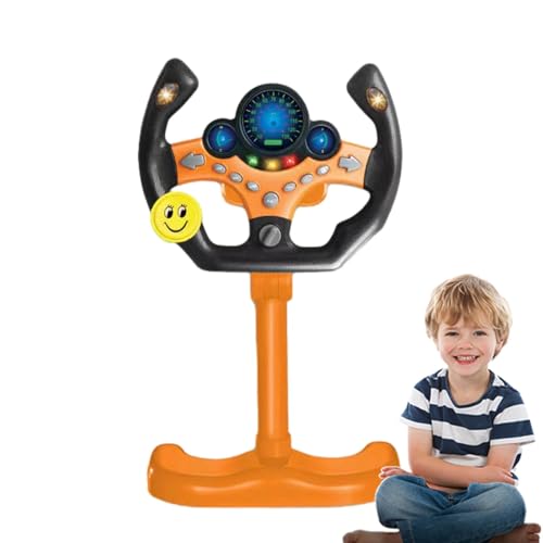 JIEBWCHA Interaktives Lenkrad Lernspielzeug, Spielzeug Lenkrad Für Auto Beifahrer, Lenkrad Kinder Spielzeug, Simulierter Fahrcontroller, Fahrsimulations Lenkradspielzeug Mit Licht, Musik Und Sound von JIEBWCHA