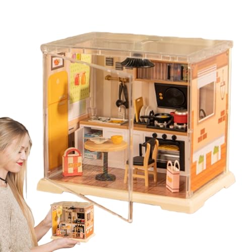 JIEBWCHA Miniaturhaus Bausätze Für Erwachsene | Kleines Haus Baumodell Spielzeug Set - Handgefertigte Kaffeehaus Küche Deko Für Erwachsene Wohnzimmerregal Schmuck JIEBWCHA Miniaturhaus Bausätze Für Erwachsene | Kleines Haus Baumodell Spielzeug Set - Handgefertigte Kaffeehaus Küche Deko Für Erwachsene Wohnzimmerregal Schmuck von JIEBWCHA