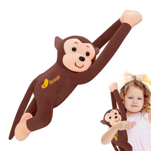 JIEBWCHA Niedliche Langarmiger Affen, 45cm Hängende Affen, Simulation AFFE Plushie, Hängende Stofftier Kindersicheres Kuscheltier, Hängende Gibbons Stofftier, Interaktive Tierplüsch AFFE Spielzeug von JIEBWCHA