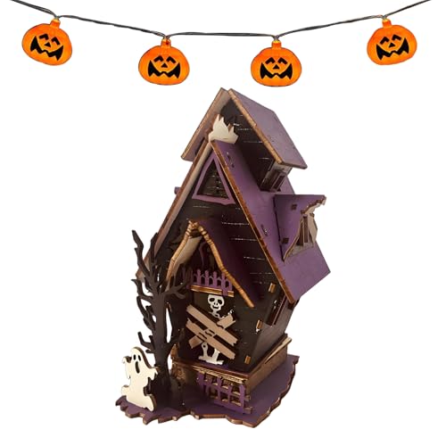 JIEBWCHA Spukhaus Bauset - Spukhaus Dekoration,3D Beleuchtetes Rustikales Zentrum Horror Deko Für Kamin Wohnzimmer Party Heimdekoration JIEBWCHA Spukhaus Bauset - Spukhaus Dekoration,3D Beleuchtetes Rustikales Zentrum Horror Deko Für Kamin Wohnzimmer Party Heimdekoration von JIEBWCHA