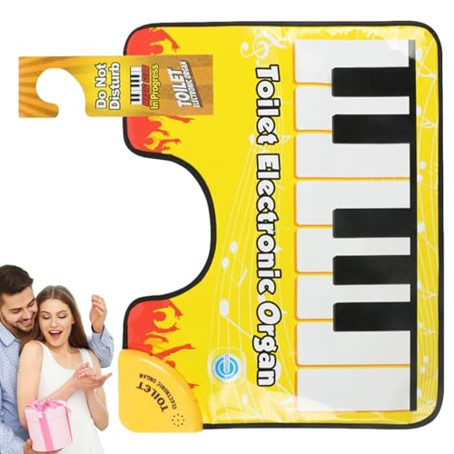 JIEBWCHA Vorleger Toilettenmatten Für Den Boden, WC Klaviermatte, Toiletten Piano Matte, Klavierbodenmatte Toilette, Lustige Musical Keyboard Toilettenvorleger Für Heimdekorationen von JIEBWCHA