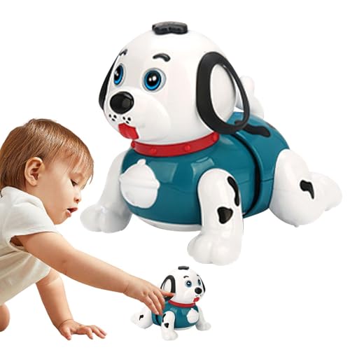 JIEBWCHA Walk Along Toy Dog, Krabbelspielzeug für Babys, Mit Ton und Licht, elektrisches Krabbelspielzeug, Aktivitäten für Kleinkinder im Vorschulalter, elektrisch laufendes Musikspielzeug für von JIEBWCHA