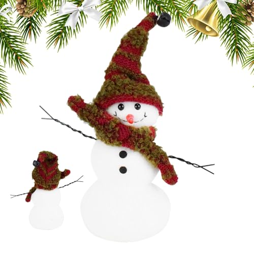 JIEBWCHA Weihnachts-Schneemann-Dekoration, ausgestopfter Schneemann Weihnachten - Süße weiche Weihnachts-Schneemann-Plüschfigur | Entzückendes Schneemann-Puppenspielzeug für, Mädchen, Wohnzimmer, von JIEBWCHA