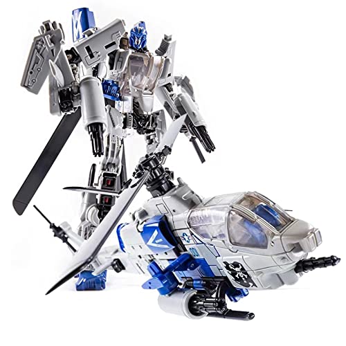 JIGFLY 8,6 Zoll transformierender Roboter Dropkick Actionfigur Flugzeug-Helikopter-Modell Verformungsspielzeug Hurricane KO-Version von JIGFLY