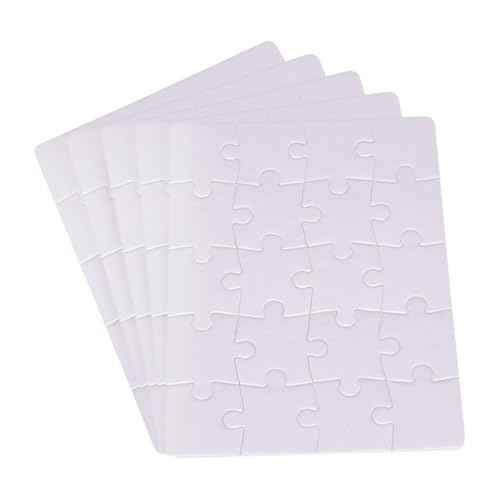 5 Blatt 20 Stück ein Blatt A5 Sublimation Puzzle Rohlinge Blank Puzzle Teile Beschreibbare bemalbare Puzzle DIY Jigsaw Puzzle Heat Press Puzzles Weiß Jigsaw Puzzles für Thermoübertragung von JIHUOO