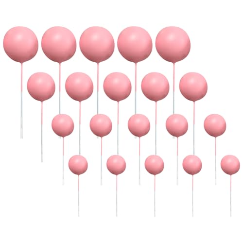 JIHUOO 20 Stück Kugel-Kuchenaufsätze, Schaumstoff-Kugel-Kuchenaufsätze, Cupcake-Topper, Schaumstoffkugeln, Kucheneinsatz, Luftballons, Cupcake-Topper, dekorative Cupcake-Picks, rosa JIHUOO 20 Stück Kugel-Kuchenaufsätze, Schaumstoff-Kugel-Kuchenaufsätze, Cupcake-Topper, Schaumstoffkugeln, Kucheneinsatz, Luftballons, Cupcake-Topper, dekorative Cupcake-Picks, rosa von JIHUOO