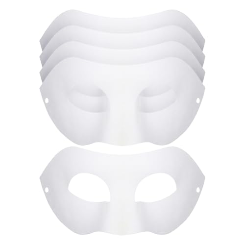 JIHUOO Papiermasken, weiß, Halbgesichtsmaske, bemalbare Papiermasken, blanko, Karneval, Papiermasken, Maskerade, Bastelmasken, 10 Stück von JIHUOO