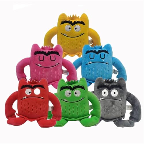 Farbenmonster Plushie, Bunte Monster Plüschtier für eine fröhliche und unbeschwerte Stimmung, Halloween oder Birthday Decorations Monster Kuscheltier Geschenke für Jungen oder Mädchen. (6PCS) von JIIENO