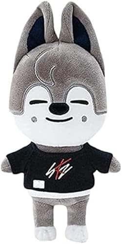 JIIENO 21 cmStray Kids Plushie, Puppe Spielzeug, Cartoon Süßes Kuscheltier Spielzeug Tier Plüschtier Geburtstagsgeschenk für Kinder und Fans(Wolf Chan) von JIIENO