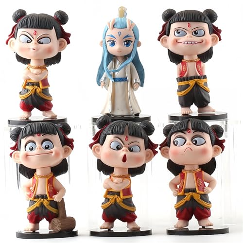 JIIENO Anime Ne Zha Figur Modell 11 cm Sechsteiliges Set Stehende Haltung Actionfigur Statue PVC Cartoon Charakter für Dekoration Desktop Sammlung Geschenke JIIENO Anime Ne Zha Figur Modell 11 cm Sechsteiliges Set Stehende Haltung Actionfigur Statue PVC Cartoon Charakter für Dekoration Desktop Sammlung Geschenke von JIIENO