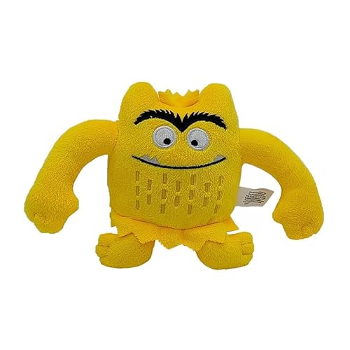 JIIENO Niedliches Monster Plüsch 15cm, Mein emotionales kleines Monster Cartoon Puppe Die Farbe Rot/Blau Monster weiches Plüschtier für Weihnachten Geburtstag Geschenke (Gelb) von JIIENO