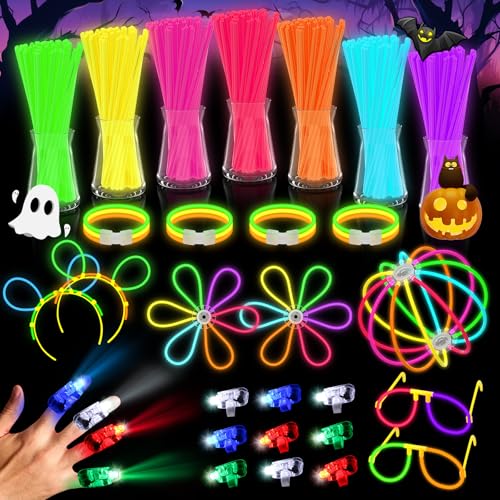 Leuchtstäbe Knicklichter, 224 Knicklichter Party Set, Neon Leuchtstäbe Party Pack, Leuchtspielzeug für Kinder Leuchtarmbänder Dunkle Party Supplies Leuchtstäbe für Party Deko, Geburtstage Festivals von JIJI&CUI