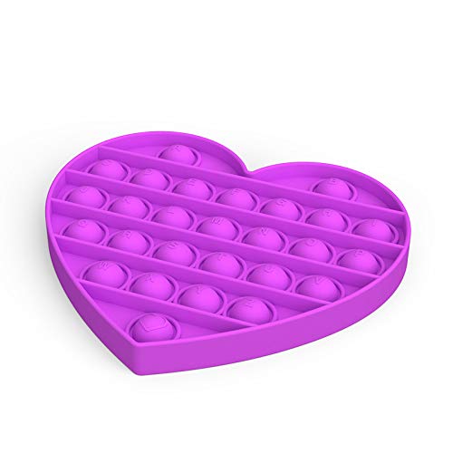 Pop It - Bubble Fidget Toy - Jeu antistress relaxant pour adultes et enfants (Forme: Cœur, Couleur: Violet) von Eastronic
