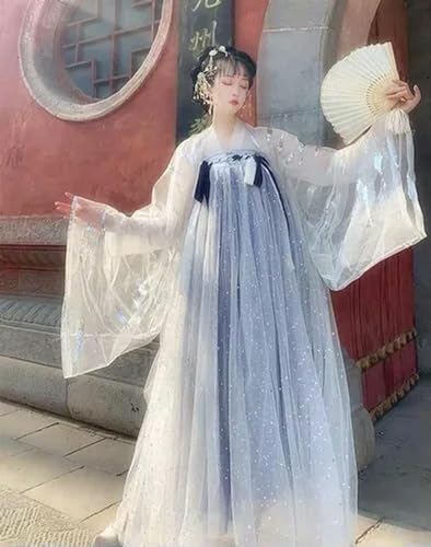 JIMINISO Kleid für Damen, elegant, Han-Dynastie, Feentanzkostüm, Prinzessin, Cosplay, Karneval, Bühnenauftrittskleid von JIMINISO