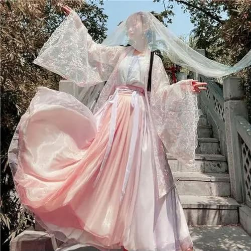 JIMINISO Kleid für Damen, elegant, Han-Dynastie, Feentanzkostüm, Prinzessin, Cosplay, Karneval, Bühnenauftrittskleid von JIMINISO