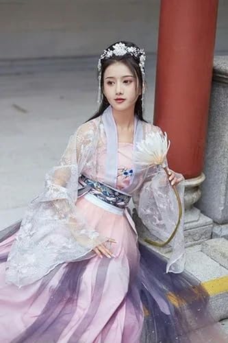 JIMINISO Kleid für Damen, elegant, Han-Dynastie, Feentanzkostüm, Prinzessin, Cosplay, Karneval, Bühnenauftrittskleid von JIMINISO