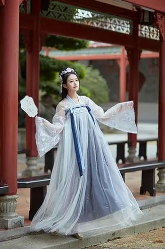 JIMINISO Kleid für Damen, elegant, Han-Dynastie, Feentanzkostüm, Prinzessin, Cosplay, Karneval, Bühnenauftrittskleid von JIMINISO