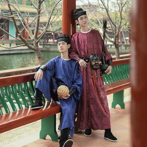 JIMINISO Neck Lion Printed Robe Men Antike Chinesische Kostüme Tang-Dynastie Samurai Cosplay Bühnenaufführung Kleidung von JIMINISO