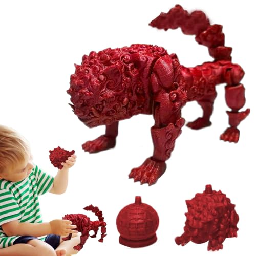 3D-Gedruckter Löwe Fidget, 3D-Gedruckter beweglicher Löwe | Realistisches Löwen-Actionfiguren-Spielzeug - Home Decor Ornament für Kinder-Erwachsene-Kollektion, Schreibtischspielzeug für Focus von JINGAN